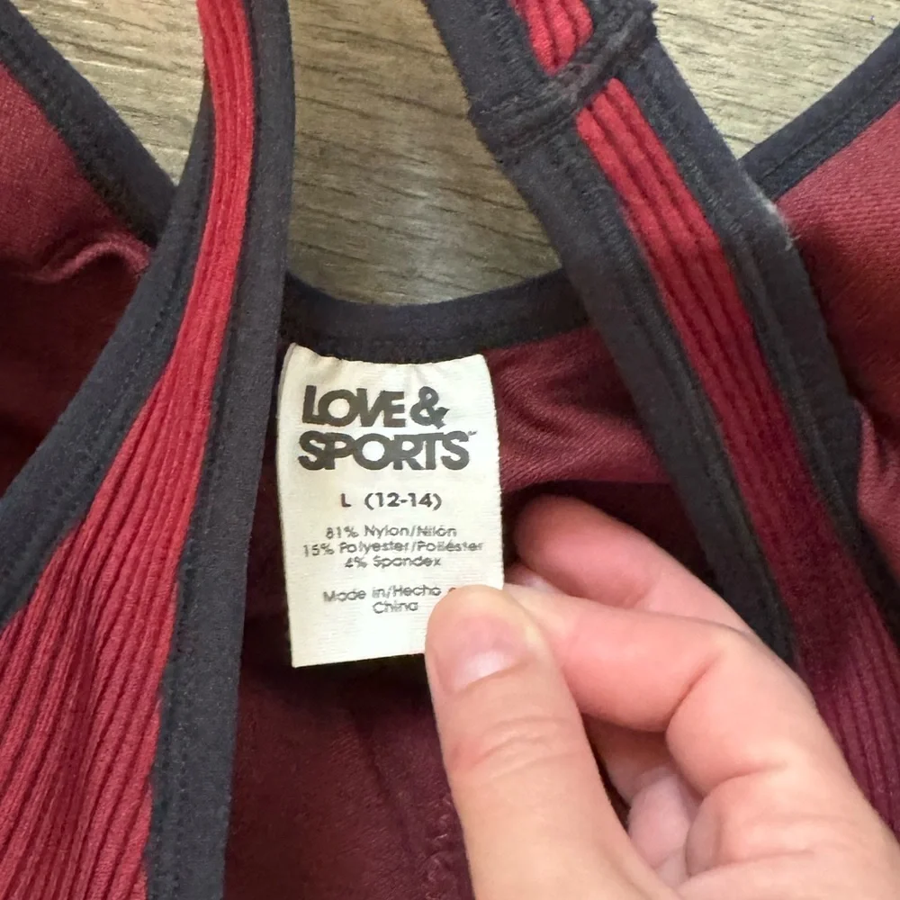 Love & Sports Maroon Athletic Jumpsuit